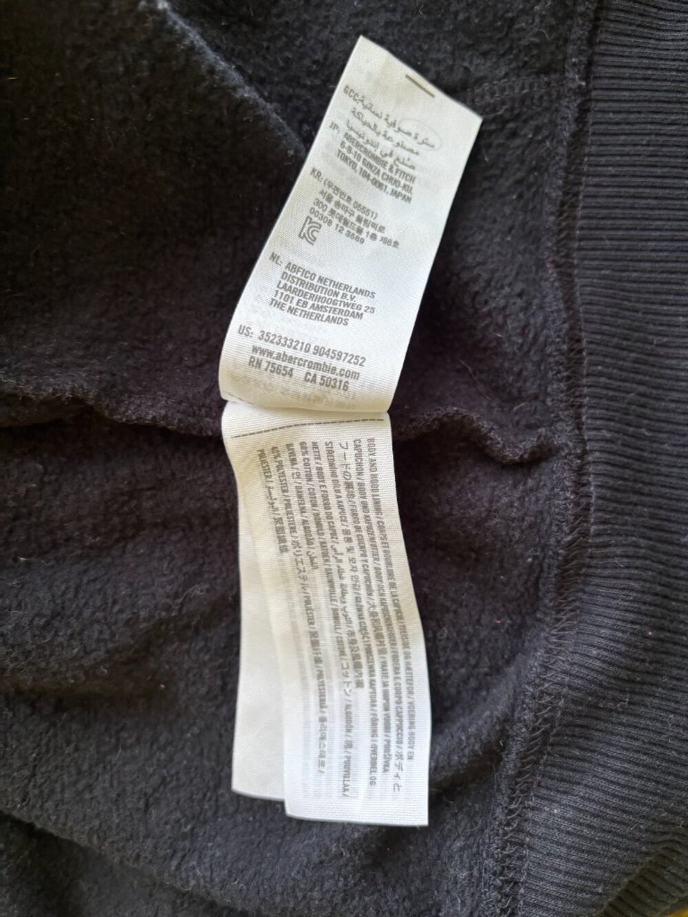 Hollister Cropped Zip Up Hoodie. Black Size Small Excellent Condition - Picture 5 of 5